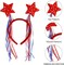 10pcs 4th of July Headbands Patriotic Party Favors Decorations,Star, Uncle Sam Hat, American Flag Accessories Decor for Party Supplies
